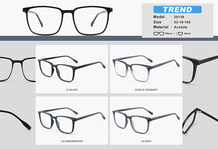 Venta al por mayor Marcos de gafas de acetato YC30139