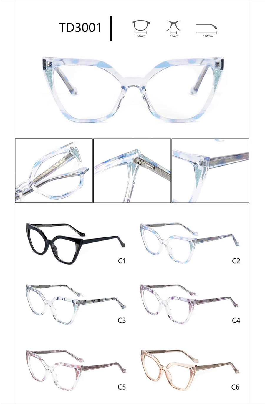 monturas de gafas premium TD3001