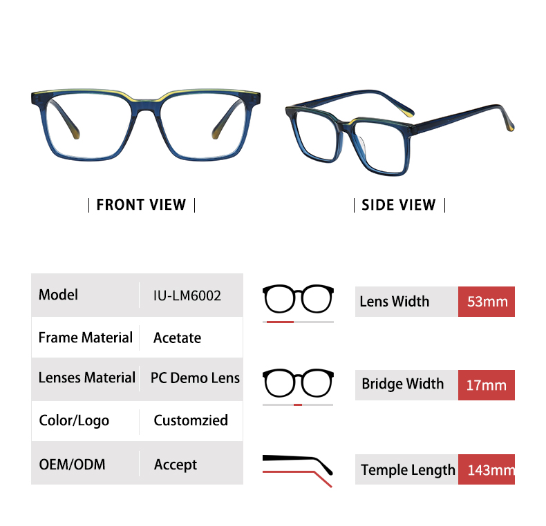 Gafas con montura rectangular