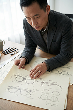 Diseño y muestreo de monturas ópticas ODM por parte del fabricante de gafas.