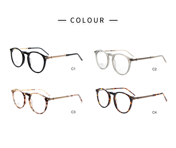 Monturas &oacute;pticas redondas de acetato - Color