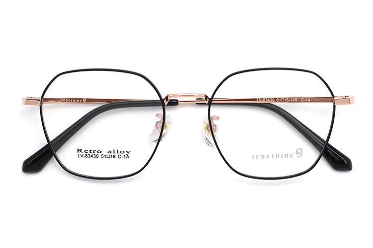 Monturas de gafas para mujer Metal - Negro y dorado