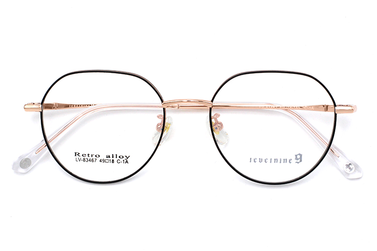 Montura de gafas de aleaci&oacute;n - Negro y dorado