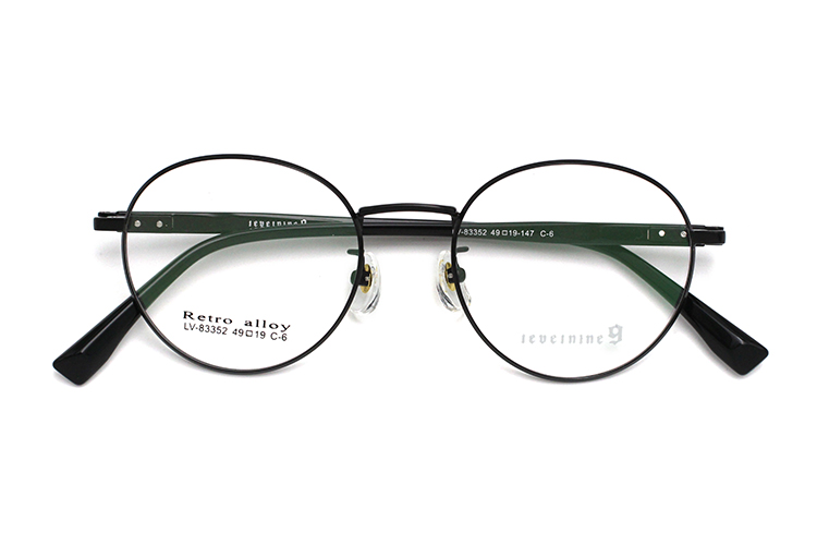 Gafas con montura redonda de metal - Negro