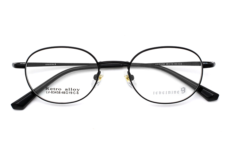 Gafas ovaladas de metal - Negro