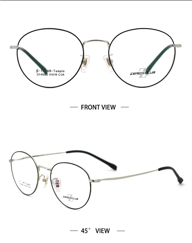 Monturas de anteojos de titanio para hombre_plata negro