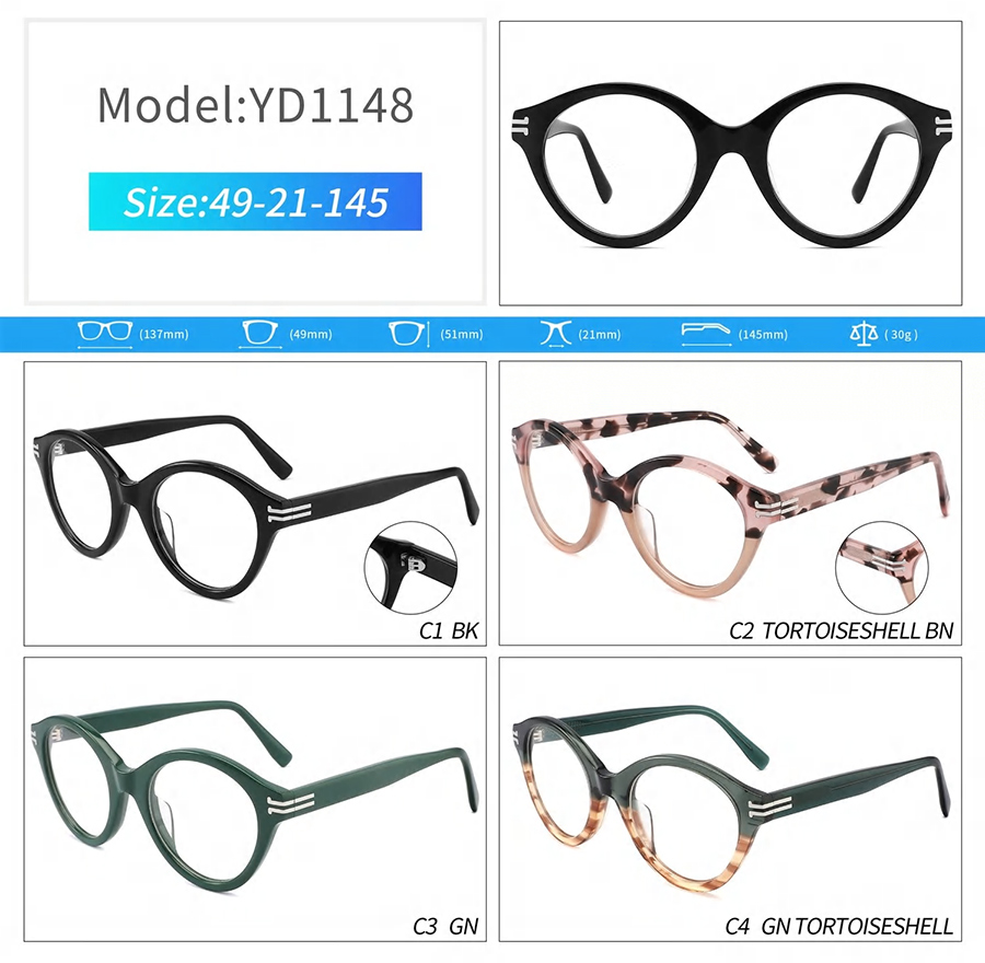 monturas de gafas de mujer de moda YD1148