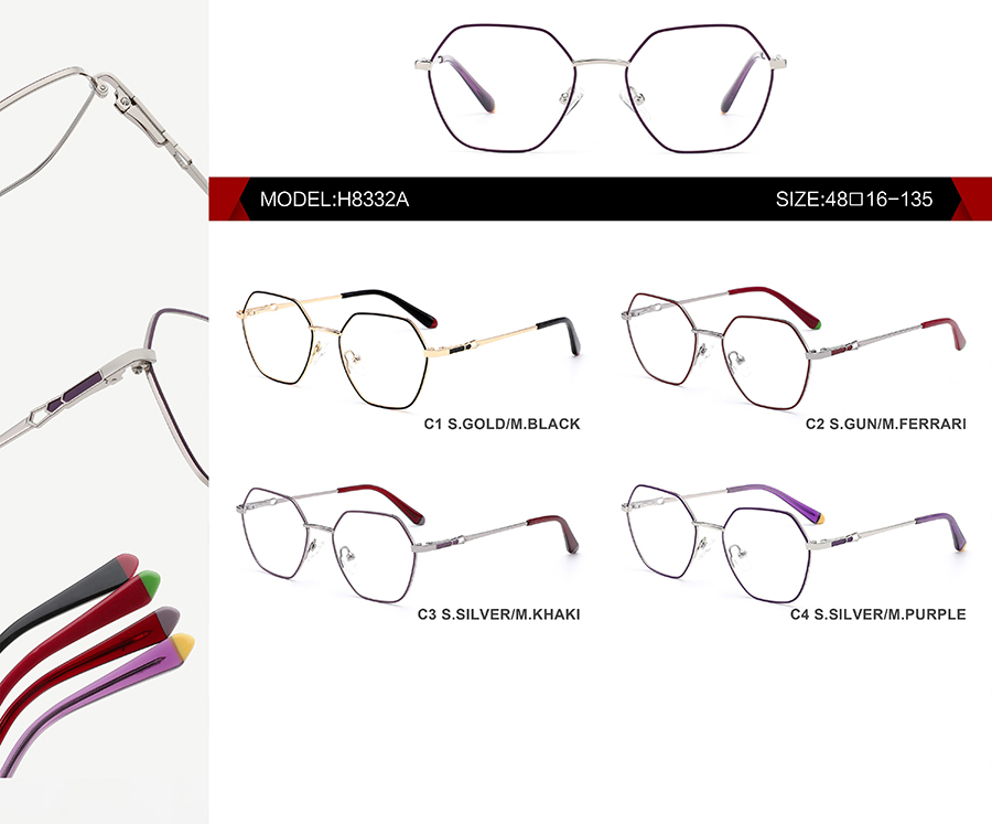 monturas de gafas de metal H8332A