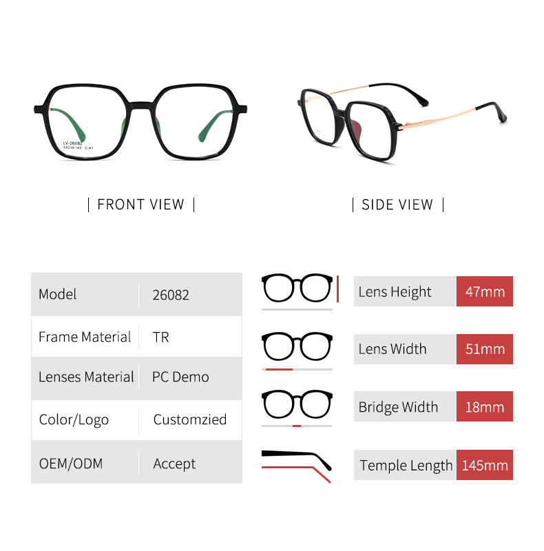 Gafas con montura cuadrada