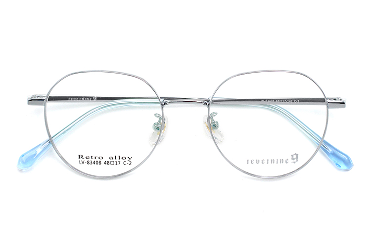 Marcos &oacute;pticos redondos de metal - Azul