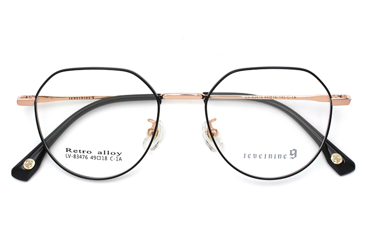 Montura de gafas de metal - Negro y dorado