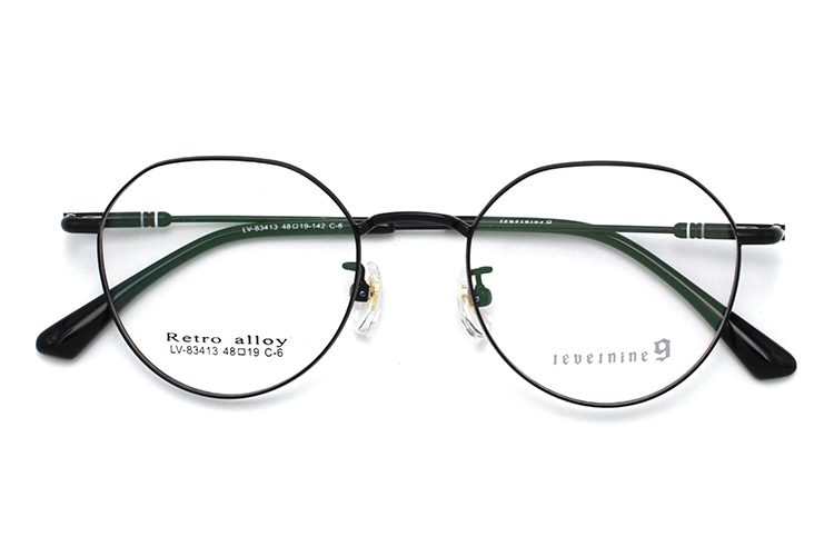 Monturas de gafas redondas para hombre - Negro