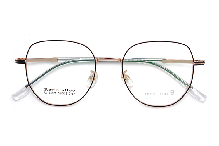 Monturas &oacute;pticas de moda - Negro y dorado