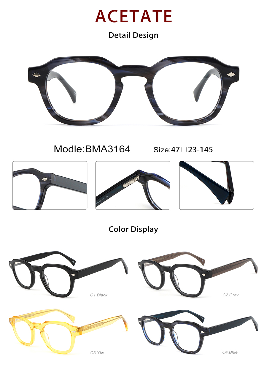 Marcos de gafas de acetato al por mayor Detials BMA3164