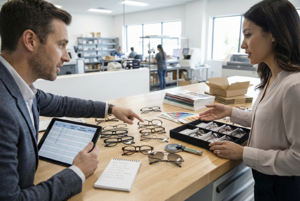 Negociaci&oacute;n MOQ de marca privada 2026 Comercio minorista &oacute;ptico