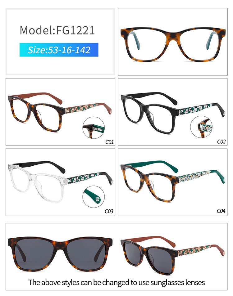 FG1221 - monturas de gafas cuadradas