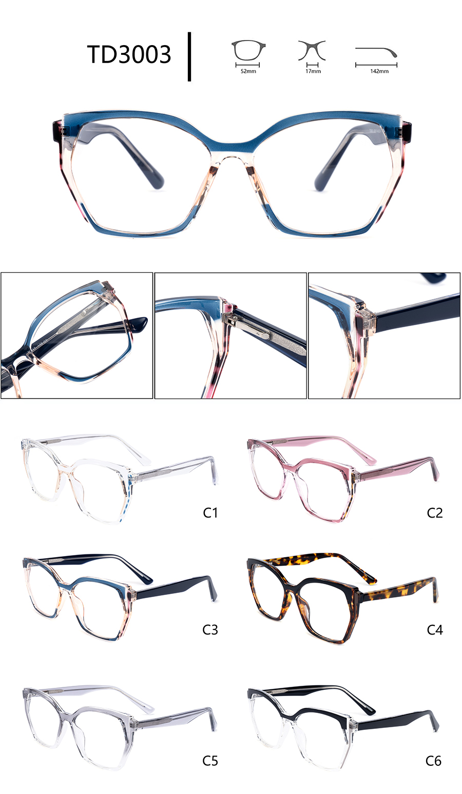 Las mejores monturas de gafas para mujer TD3003.