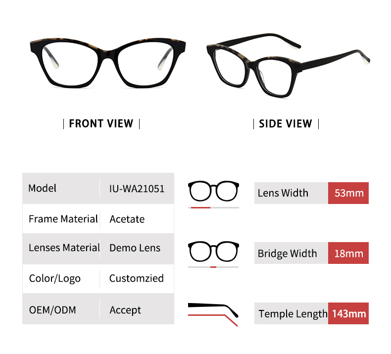 Gafas cuadradas con montura gruesa_detials