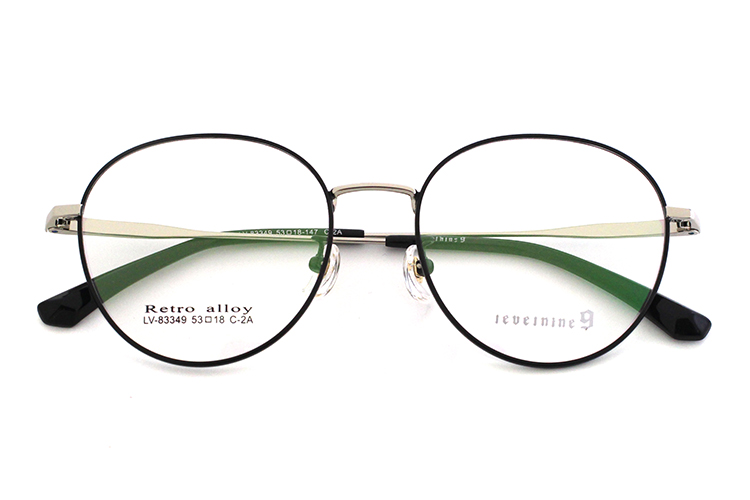 Gafas con montura redonda de metal - Negro y dorado