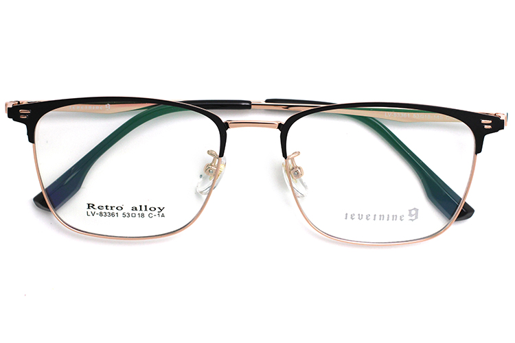 Monturas de gafas rectangulares - Negro y dorado