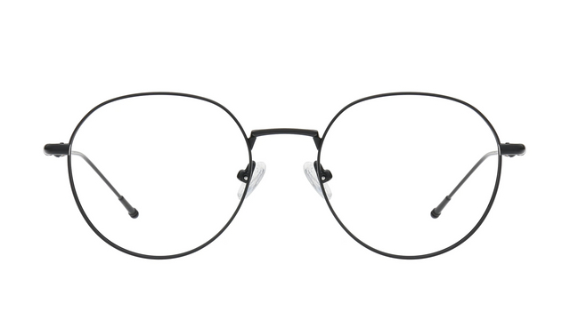 Anteojos con montura de gafas de metal de forma redonda vintage LM1017