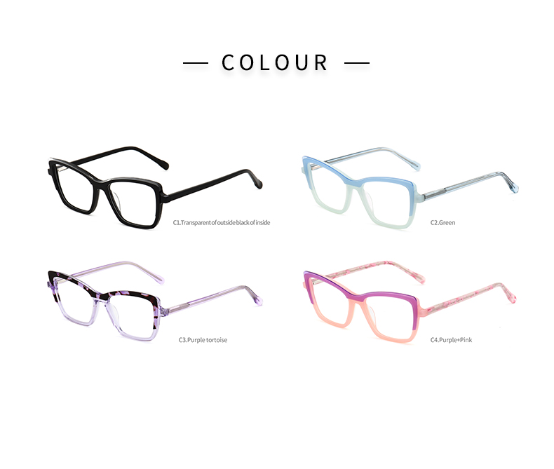 Monturas &oacute;pticas cuadradas de acetato_COLOR