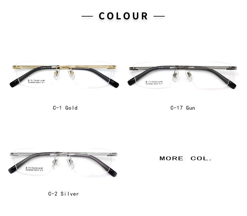 Monturas de anteojos sin montura color titanio