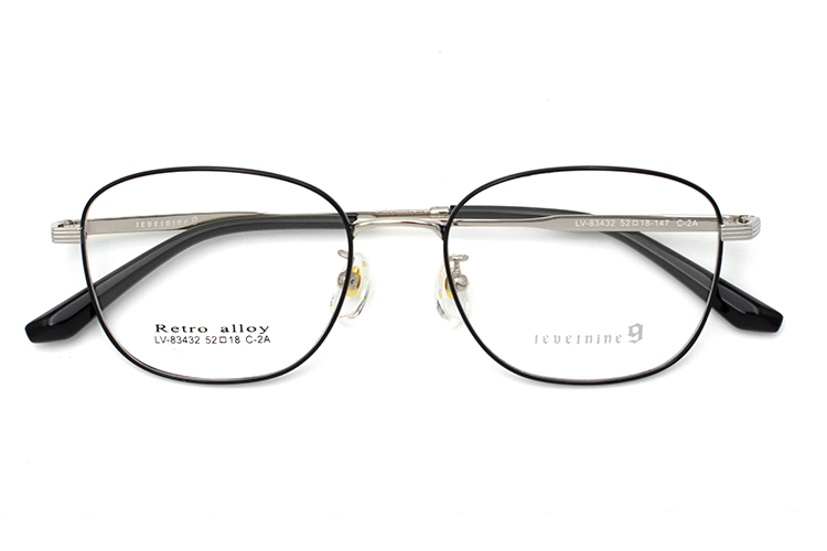 Montura &Oacute;ptica de Metal - Negro y Plata