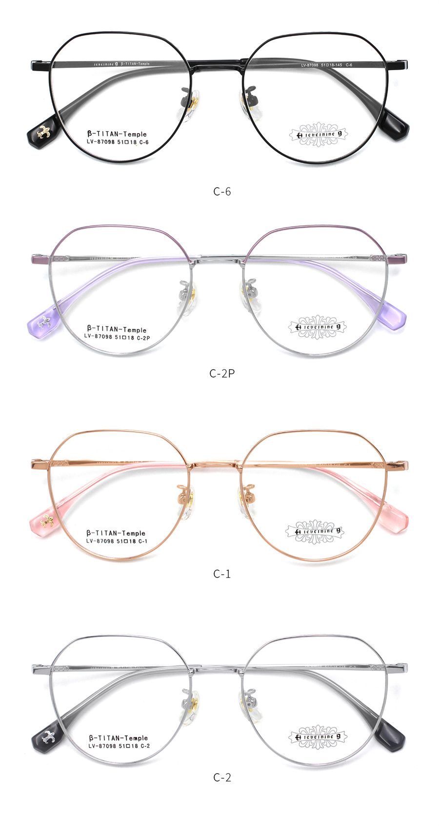 Monturas de anteojos de titanio