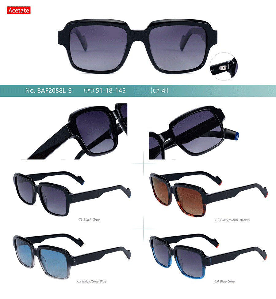 Venta al por mayor Gafas de sol de acetato-BAF2058LS