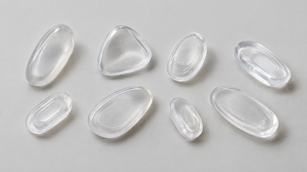 Almohadillas nasales para gafas de silicona suave y transparente