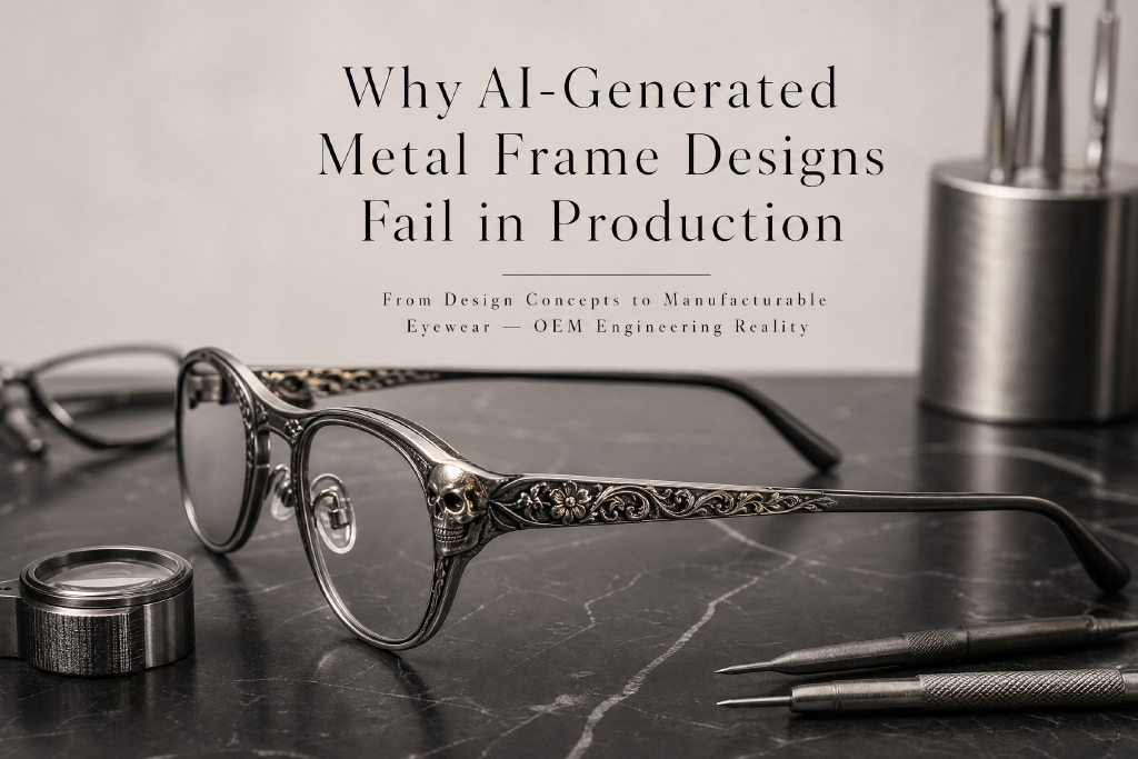 Why AI-Generated Metal Glasses Frame Designs Fail in Production — And How Expert OEM R&D Teams Fix Them